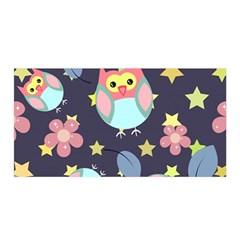 Owl-stars-pattern-background Satin Wrap 35  X 70  by Salman4z