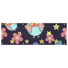 Owl-stars-pattern-background Banner And Sign 9  X 3  by Salman4z