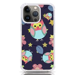 Owl-stars-pattern-background Iphone 13 Pro Tpu Uv Print Case