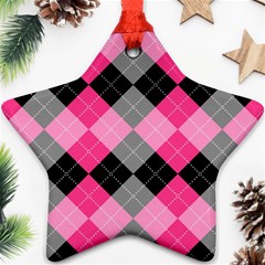 Seamless-argyle-pattern Star Ornament (two Sides)