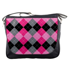 Seamless-argyle-pattern Messenger Bag