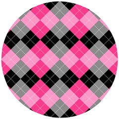 Seamless-argyle-pattern Wooden Puzzle Round by Salman4z