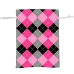 Seamless-argyle-pattern Lightweight Drawstring Pouch (XL) Front