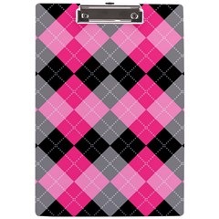 Seamless-argyle-pattern A4 Acrylic Clipboard by Salman4z