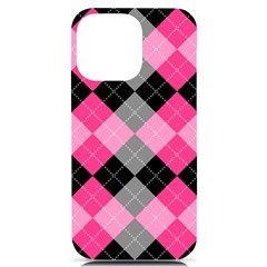 Seamless-argyle-pattern Iphone 14 Pro Max Black Uv Print Case