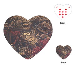 Vintage Cityscape City Retro Old Playing Cards Single Design (heart)