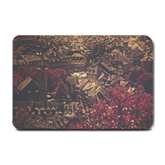 Vintage Cityscape City Retro Old Small Doormat by Salman4z