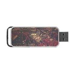 Vintage Cityscape City Retro Old Portable Usb Flash (two Sides) by Salman4z