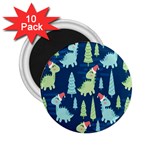 Cute Dinosaurs Animal Seamless Pattern Doodle Dino Winter Theme 2.25  Magnets (10 pack)  Front