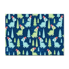 Cute Dinosaurs Animal Seamless Pattern Doodle Dino Winter Theme Sticker A4 (10 pack)