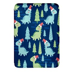 Cute Dinosaurs Animal Seamless Pattern Doodle Dino Winter Theme Rectangular Glass Fridge Magnet (4 pack)