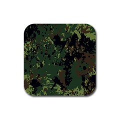 Military Background Grunge Rubber Square Coaster (4 Pack) by pakminggu