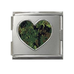 Military Background Grunge Mega Link Heart Italian Charm (18mm) by pakminggu