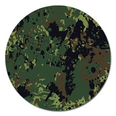 Military Background Grunge Magnet 5  (round) by pakminggu