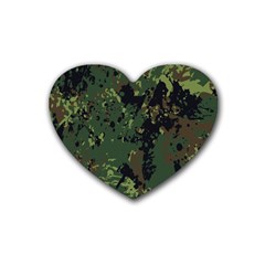 Military Background Grunge Rubber Heart Coaster (4 Pack) by pakminggu