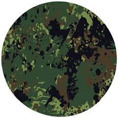 Military Background Grunge Wooden Puzzle Round