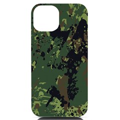 Military Background Grunge Iphone 14 Black Uv Print Case by pakminggu