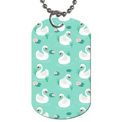 Elegant Swan Seamless Pattern Dog Tag (one Side) by pakminggu