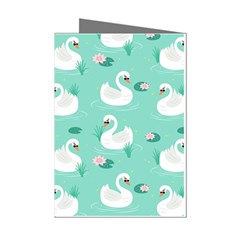 Elegant Swan Seamless Pattern Mini Greeting Cards (pkg Of 8) by pakminggu