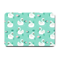 Elegant Swan Seamless Pattern Small Doormat by pakminggu