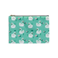 Elegant Swan Seamless Pattern Cosmetic Bag (medium)