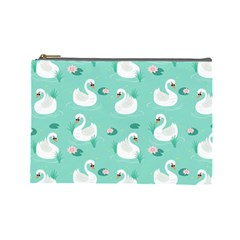 Elegant Swan Seamless Pattern Cosmetic Bag (large)