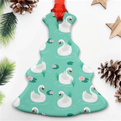 Elegant Swan Seamless Pattern Ornament (christmas Tree)  by pakminggu