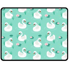 Elegant Swan Seamless Pattern Two Sides Fleece Blanket (medium) by pakminggu