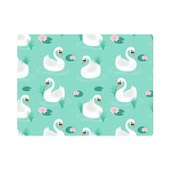 Elegant Swan Seamless Pattern Premium Plush Fleece Blanket (mini) by pakminggu