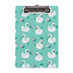 Elegant Swan Seamless Pattern A5 Acrylic Clipboard by pakminggu