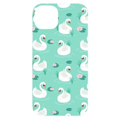 Elegant Swan Seamless Pattern Iphone 14 Plus Black Uv Print Case by pakminggu