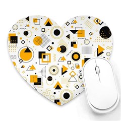 Flat Geometric Shapes Background Heart Mousepad by pakminggu