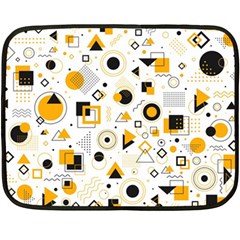 Flat Geometric Shapes Background Fleece Blanket (mini) by pakminggu