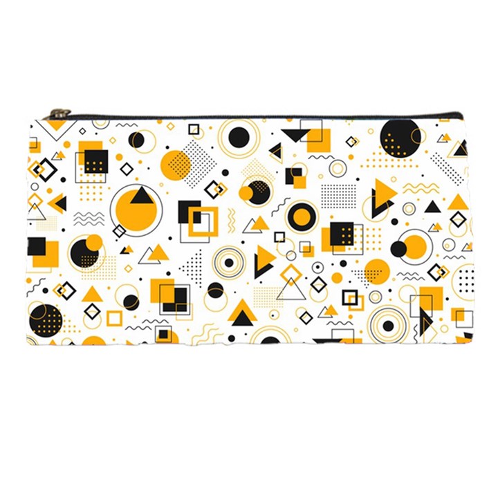 Flat Geometric Shapes Background Pencil Case