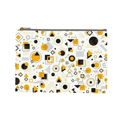 Flat Geometric Shapes Background Cosmetic Bag (large)