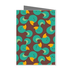 Vector Illustration Seamless Pattern With Cartoon Duck Mini Greeting Cards (pkg Of 8) by pakminggu