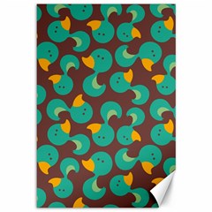 Vector Illustration Seamless Pattern With Cartoon Duck Canvas 12  x 18 