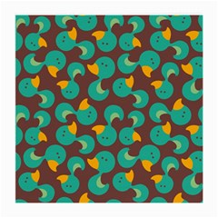 Vector Illustration Seamless Pattern With Cartoon Duck Medium Glasses Cloth