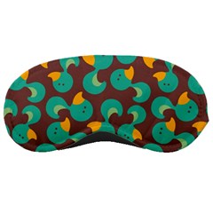 Vector Illustration Seamless Pattern With Cartoon Duck Sleeping Mask