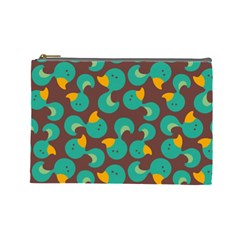 Vector Illustration Seamless Pattern With Cartoon Duck Cosmetic Bag (large)