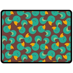 Vector Illustration Seamless Pattern With Cartoon Duck Fleece Blanket (Large)