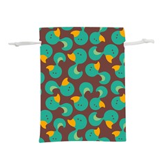 Vector Illustration Seamless Pattern With Cartoon Duck Lightweight Drawstring Pouch (M)