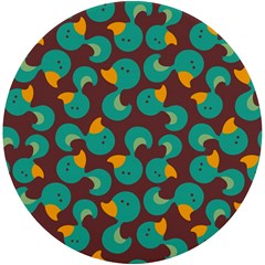 Vector Illustration Seamless Pattern With Cartoon Duck Uv Print Round Tile Coaster by pakminggu