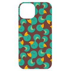 Vector Illustration Seamless Pattern With Cartoon Duck iPhone 14 Black UV Print Case