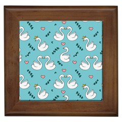 Elegant Swan Pattern Design Framed Tile by pakminggu