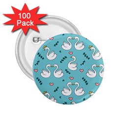 Elegant Swan Pattern Design 2 25  Buttons (100 Pack)  by pakminggu