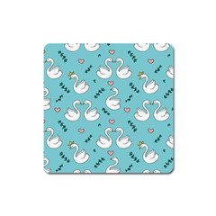 Elegant Swan Pattern Design Square Magnet by pakminggu