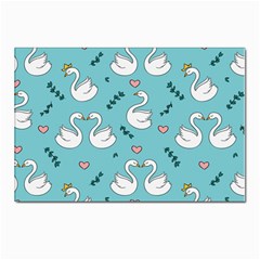 Elegant Swan Pattern Design Postcard 4 x 6  (pkg Of 10) by pakminggu