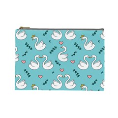 Elegant Swan Pattern Design Cosmetic Bag (large)