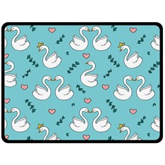 Elegant Swan Pattern Design Fleece Blanket (large) by pakminggu